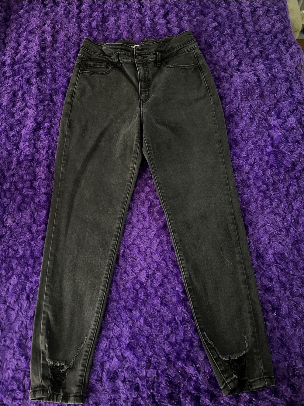 KanCan Black High-Rise Distressed Skinny Jeans